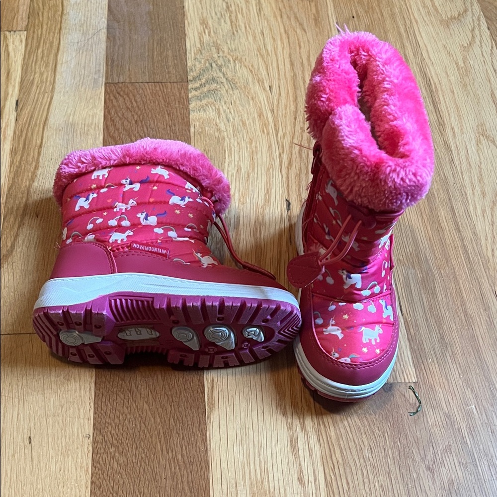 Pink Winter Boots with Fur Lining